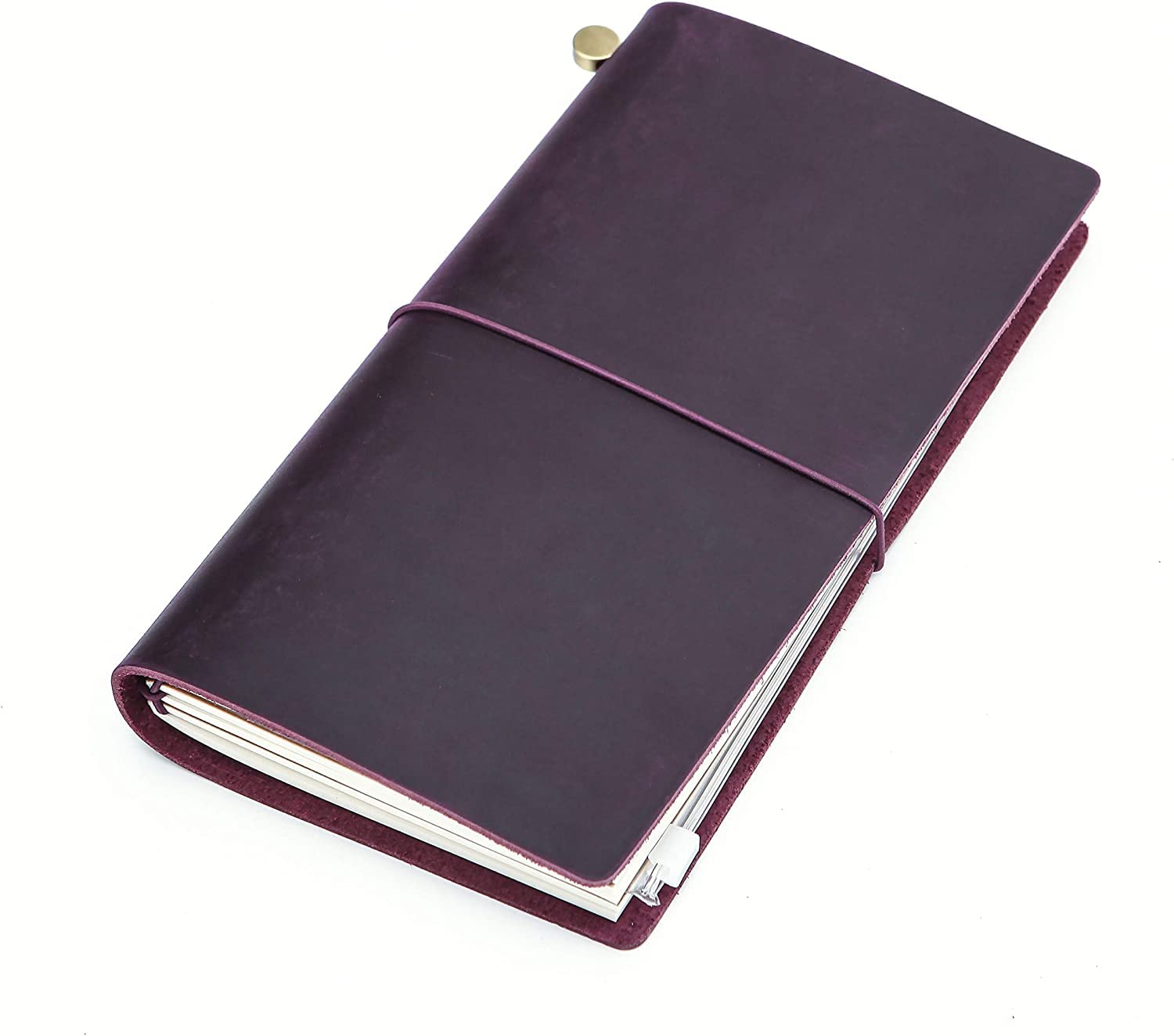 Collasaro Leather Genuine Leather Regular Size Notebook, Diary, (Purple)