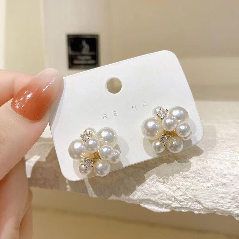 2023 Elegant Korean-Style Pearl Stud Earrings for Women - Trendy Autumn/Winter Design