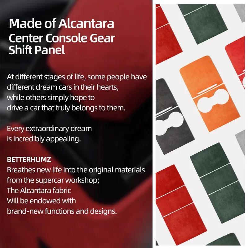 Betterhumz For Tesla Model 3 Highland Model Y 2018- Juniper Made of Alcantara Center Console Trim Sticker Car Interior Accessory