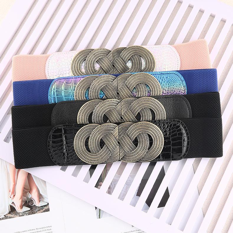 Trendy Retro Wide Waist Seal Ladies Decorative Elastic Belt Decorative Belt