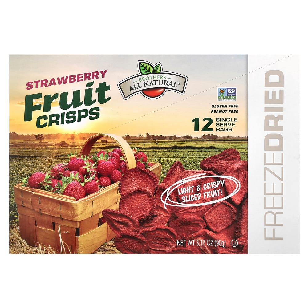 

Brother All-Nature Fruit Crisps, Strawberry, 12 Individually Wrapped Packs, 7.5g (0.26oz) Each 12 ea - 1 ea