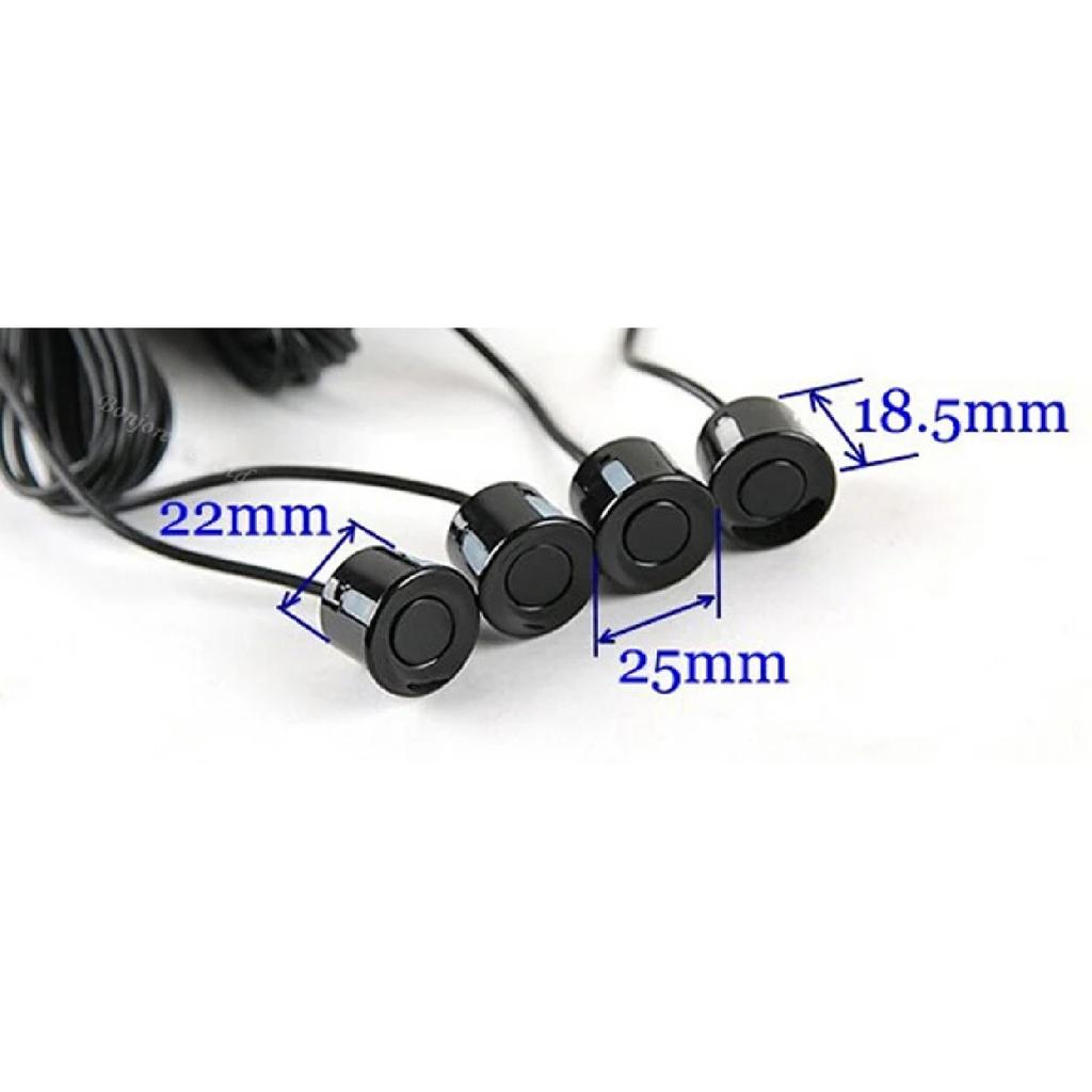Koorinwoo 4 Sensors Buzzer 22mm Car Parking Sensor Kit Reverse Backup Radar Sound Alert Indicator Probe System 12V Parktronic