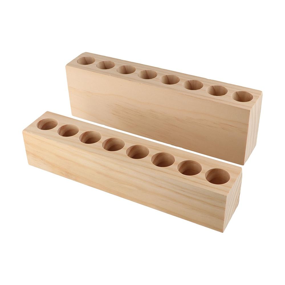 Creative Wooden Pen Holder 8 Grids Toothbrush Holder Brush Display Case  Desktop Ornaments
