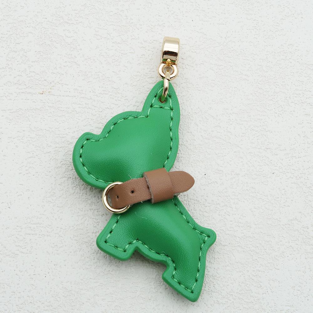 Handmade French Bulldog Genuine Leather Keychain with Anti-Lost Woven Rope Lanyard.