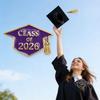 Elegante Spilla da Bavero Cappello di Laurea Commemorativo 2026 con Smalto Liscio Lega Spilla di Sicurezza per Risvolto