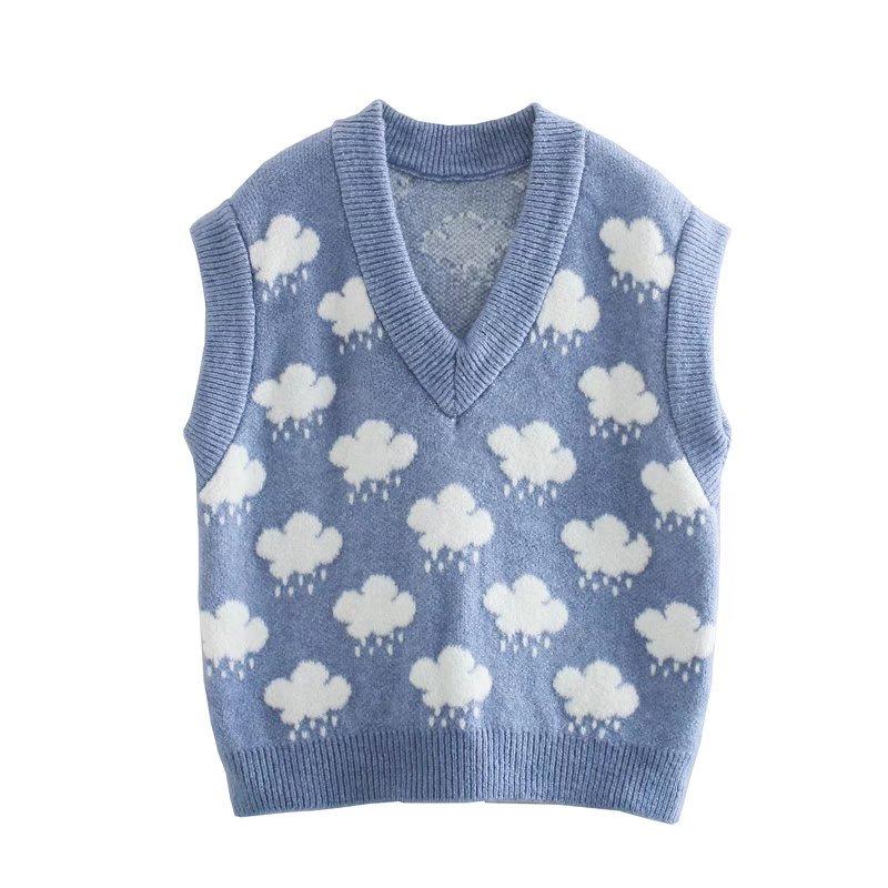 2024 Autumn Women's European & American-Style Fashion Jacquard Knit Vest - Simple & Versatile