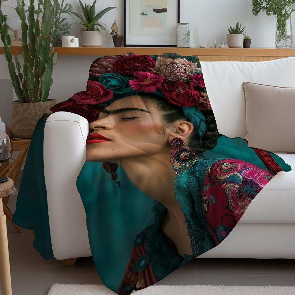 Cartoon F-Frida ART K-kahlo Blanket Warm And Soft Suitable For Bedroom Living Room Sofa Bed Office Travel Camping