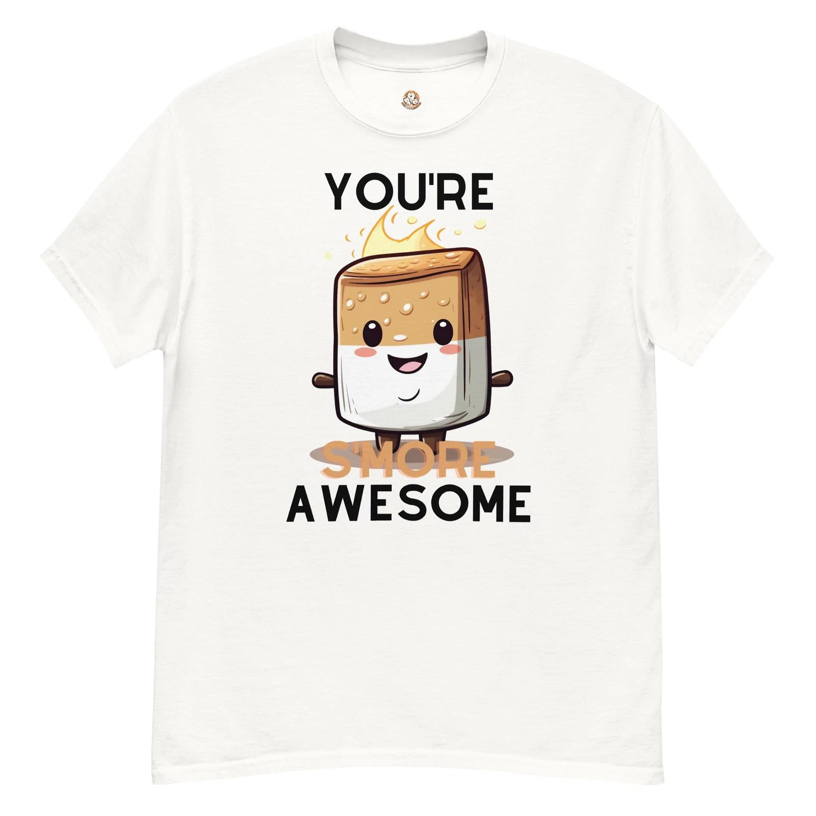 Live With Laughter Novelty Graphic 100% Cotton T-shirt Mens Tees Top - You re S more Awesome (White) M