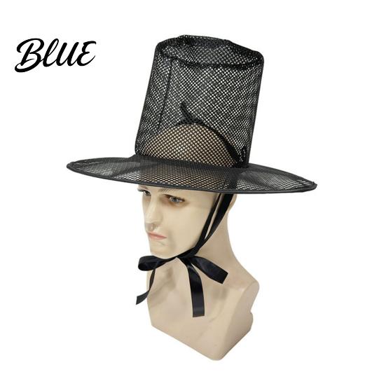 Light Burden-free Hat Vintage Korean Gat Hat Black Mesh Wide Brim Joseon Dynasty High-quality Costume Prop Scholar with Neck Strap Halloween Cosplay