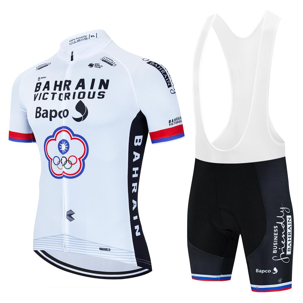Bahrain Victorious Team 2024 Summer Men Anti-UV Cycling Jersey Set Breathable Racing Sport Bicycle Jersey MTB Cycling Clothing