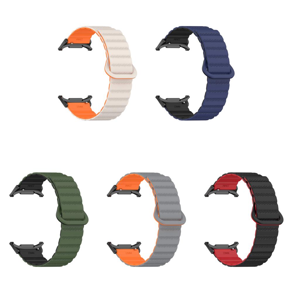 

Магнитный силиконовый ремешок для Samsung Galaxy Watch 7 Ultra 47 мм(Звездный оранжевый)