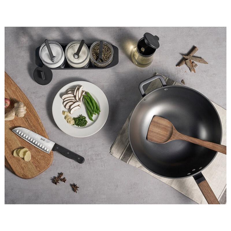 IKEA WADDAREN Cast Iron Wok with Lid, 32cm