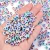100pcs Acrylic Letter Beads Mixed Color Flat Round Alphabet Loose Spacer Beads For Jewelry Making DIY Bracelet Necklace Supplies