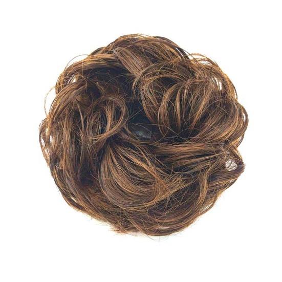 Women's Synthetic Messy Chignon Donut Hair Bun Pad Elastic Hair Rope Rubber Band Hair Extensions KTB