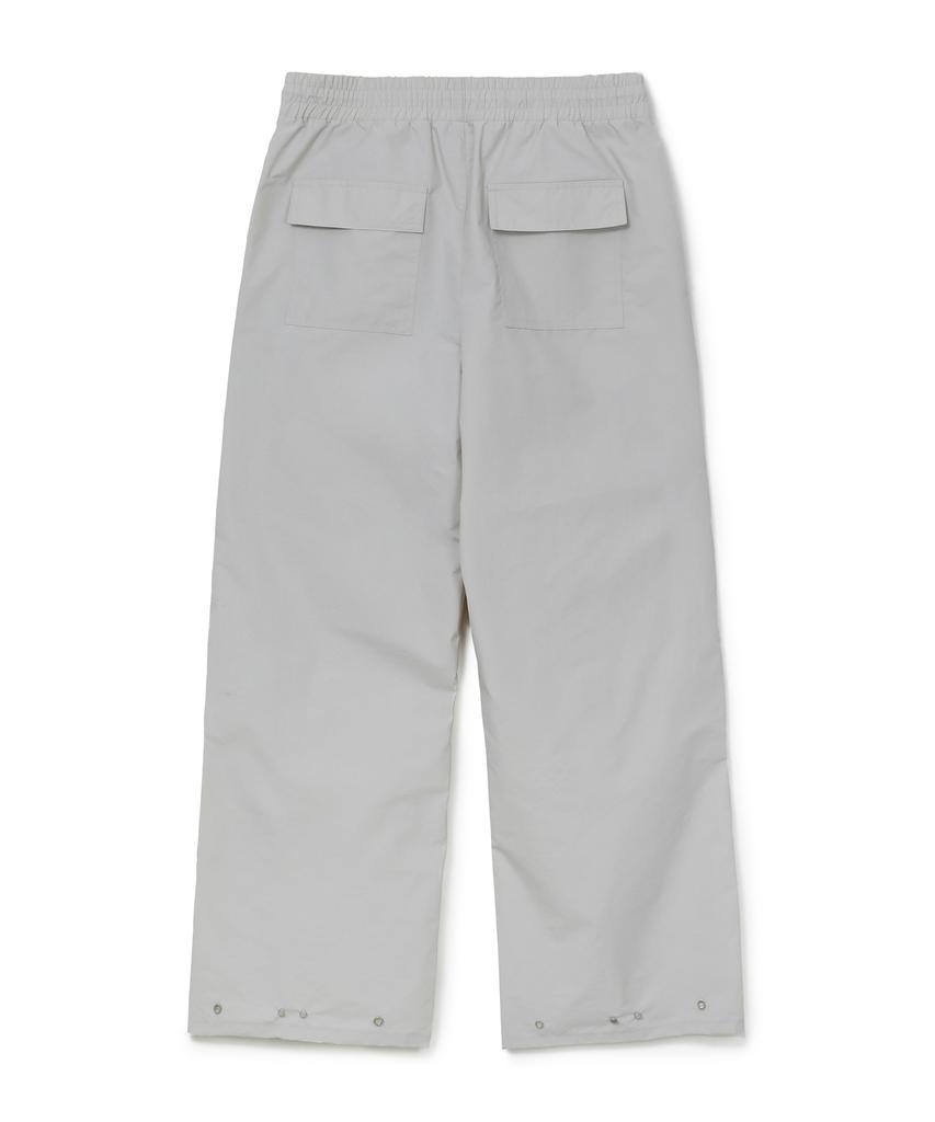 WEST GRAND BOULEVARD Military Wide Parachute Nylon Pants Fog Grey