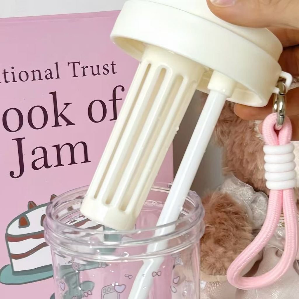Pc Insulated Straw Cup With Cartoon Design For Office And Home Use