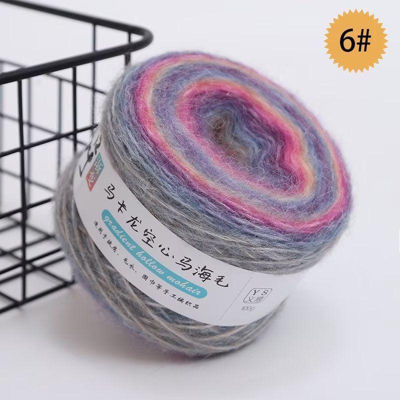 Gradient Mohair Yarn Ball for DIY Knitting & Crochet Projects - Perfect for Scarves, Sweaters, and Blankets