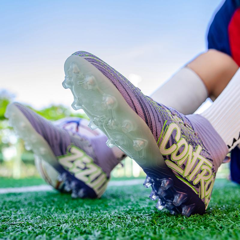 Herren Neue FG Fußballschuhe Sneaker Rasen Tenis Widerstandsfähig Lange Stollen Männliche Fußballschuhe Atmungsaktiv Knöchel Fußballschuhe Spiel