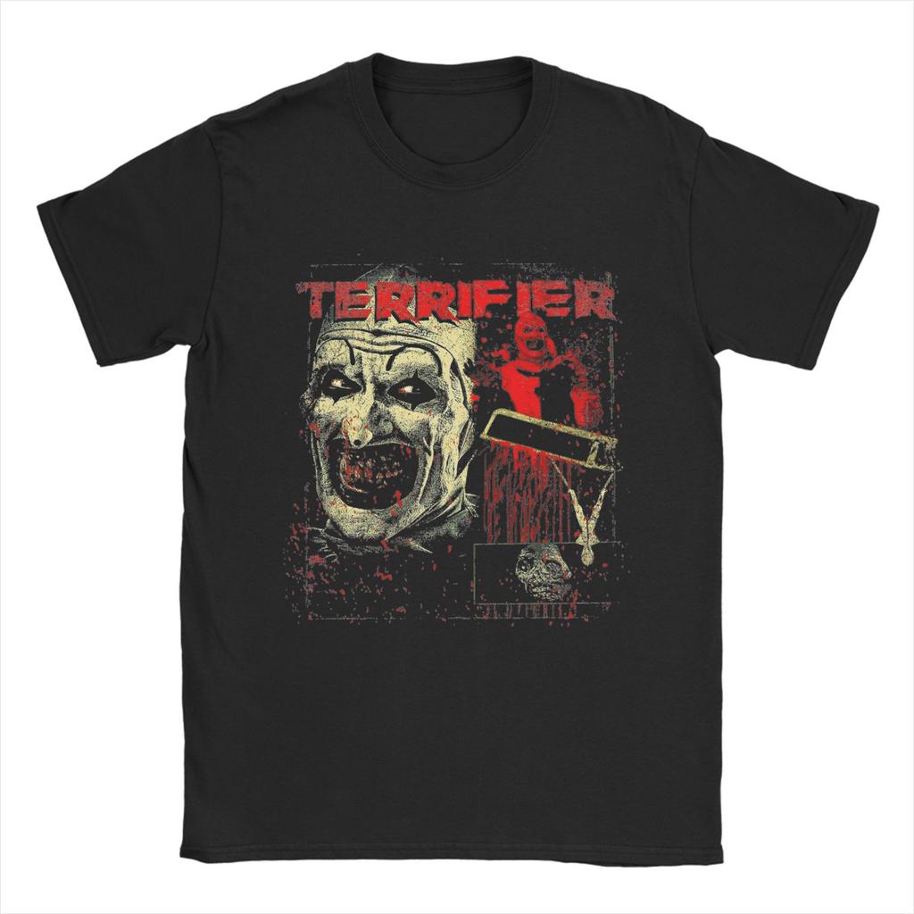 Terrifier Art The Clown T Shirt Men Women 100% Cotton Vintage T-Shirt Round Neck  Tees Short Sleeve Clothes Gift