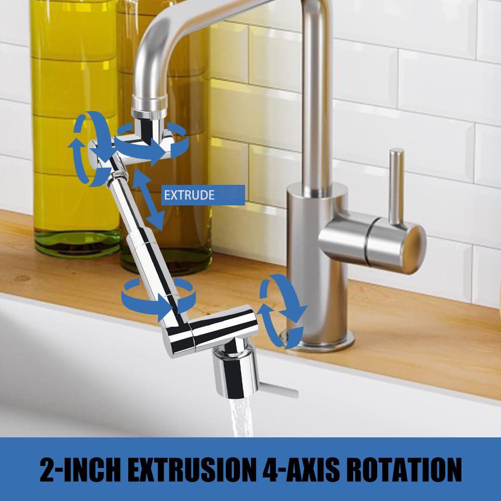 1440° Rotation Faucet Aerator Extender Kitchen Scalable Metal Robotic Arm Faucets Extension Nozzle Saving Water Sprayer