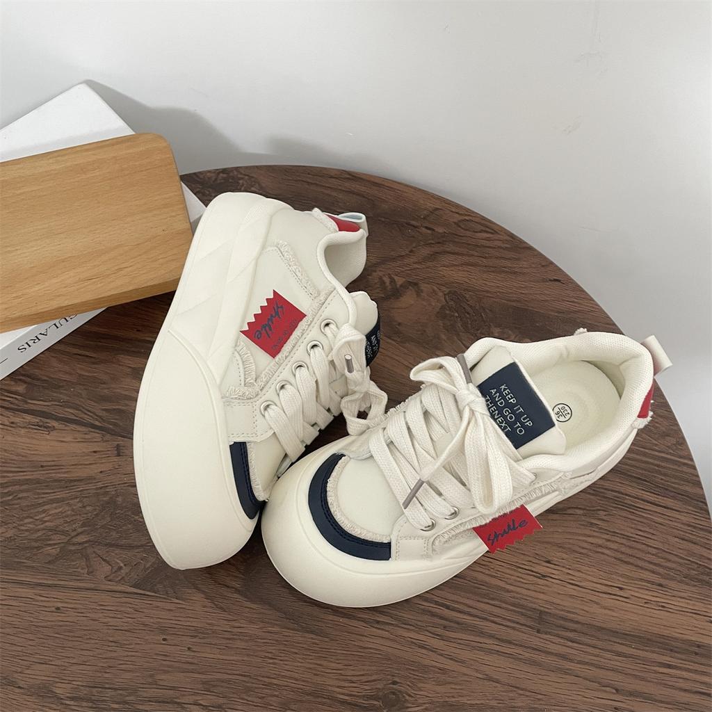 Fashion Women Flat New Wave Platform Sneakers Female Autumn New Round Toe Mixed Colors Women Casual Shoes Comfortable Breathable Loafers