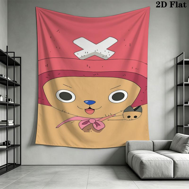 One Piece Straw Hat Pirates Wall Tapestry Aesthetic Wall Hanging Printed Fabric Blanket Decorative Tapestries For Bedroom Living Room Home Decor