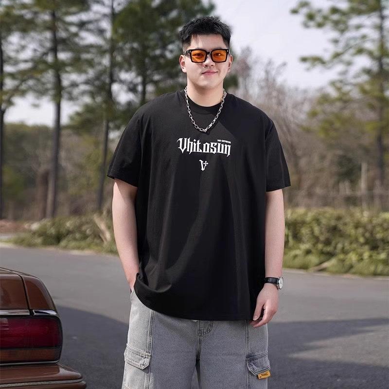 Fake two hundred matching stretch solid color fit wrinkle loose men's short-sleeved fashion short-sleeved top comfortable lightweight T-shirt