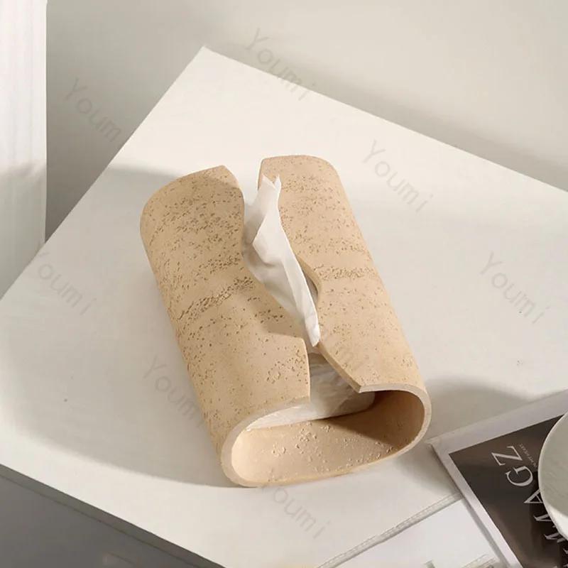 Cutie de șervețele din gresie creativă, lumină de lux, de înaltă calitate, pentru decorul casei, suport pentru cutie de șervețele, cutii de șervețele moderne pentru decorul camerei de zi