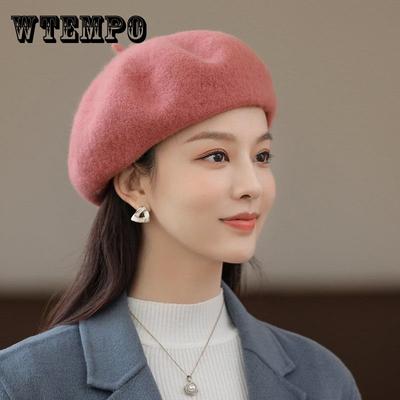 Women Girl Autumn Winter Hat Pure Wool Berets French Artist Beret Women Painter Hat Vintage Girls Berets Female Warm Walking Cap
