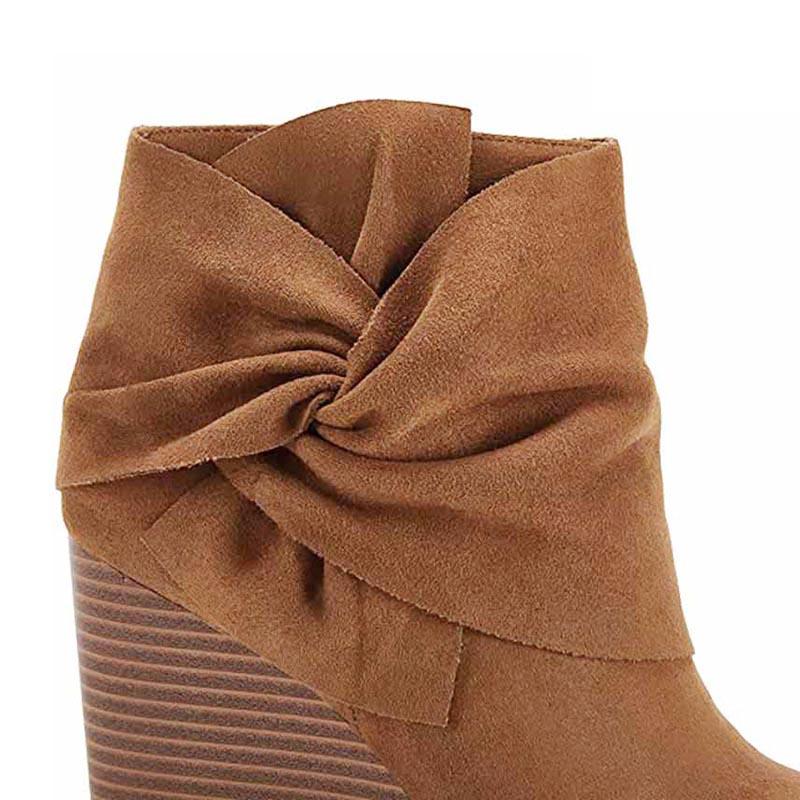 Mujer Cuña Botines Zapatos Pajarita Nudo Lateral Cremallera Cuña Tacones De  Invierno Botines comprar a buen precio — entrega gratuita, reseñas reales  con fotos — Joom