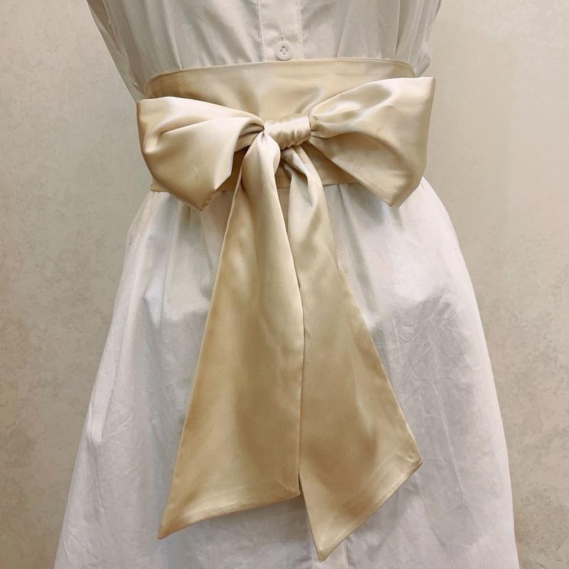 Elegant Adjustable Waist Belt with Glossy Straps – Multi-Use Fashion Accessory Long Wide Silk Scarf