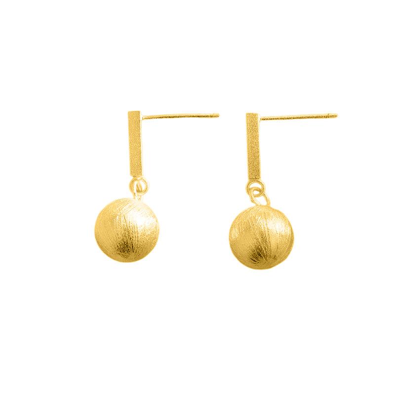 

Серьги-подвески с матовыми круглыми бусинами и квадратными полосками, модный дизайн, темпераментные, женские простые серьги-шарики copper (with ear plugs)