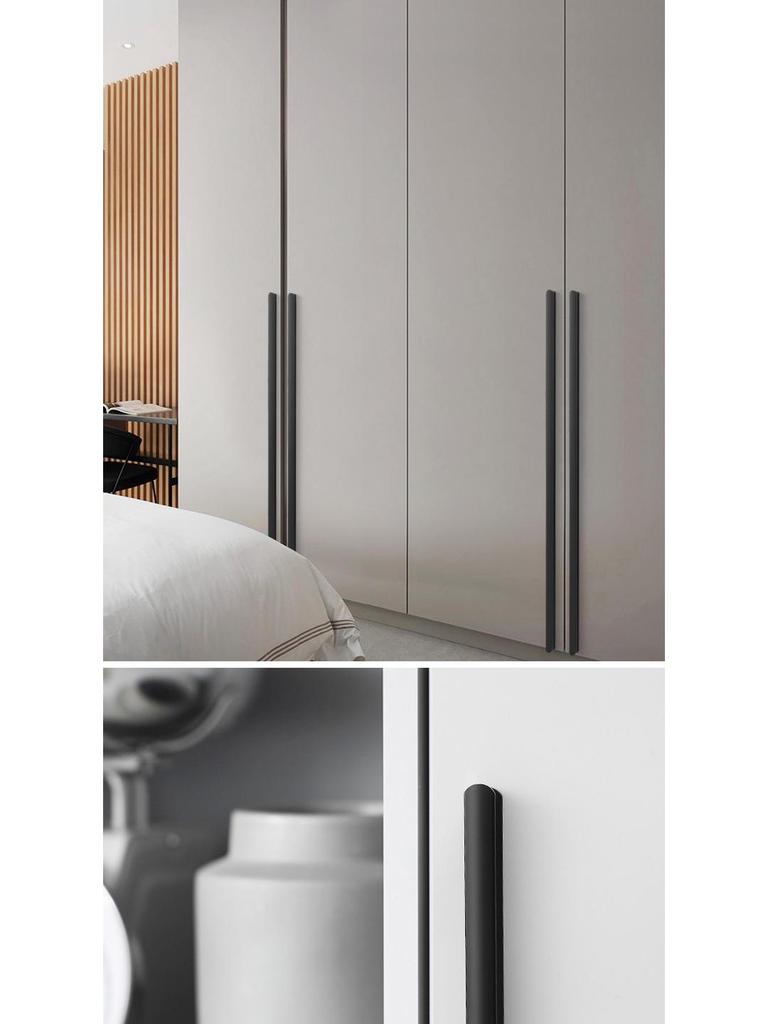 Modern Minimalist Gold Cabinet Handle, Light Luxury I-Shaped Black Drawer Pull
