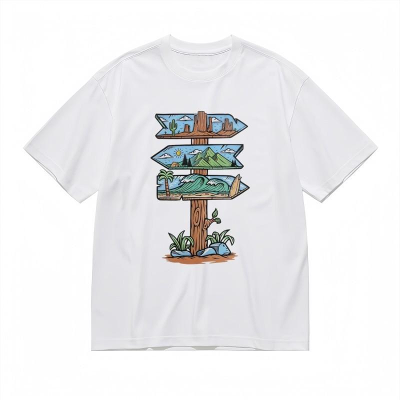 

Men s Breathable Trend Classic T-Shirt Nature Pathway Graphic Design Tee 3XL