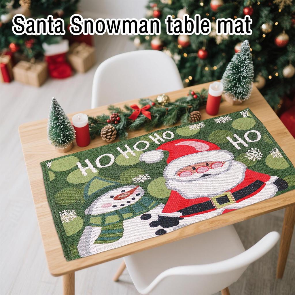 Christmas Decorations Snowman Table Mat Knitted Cloth Insulation Pad