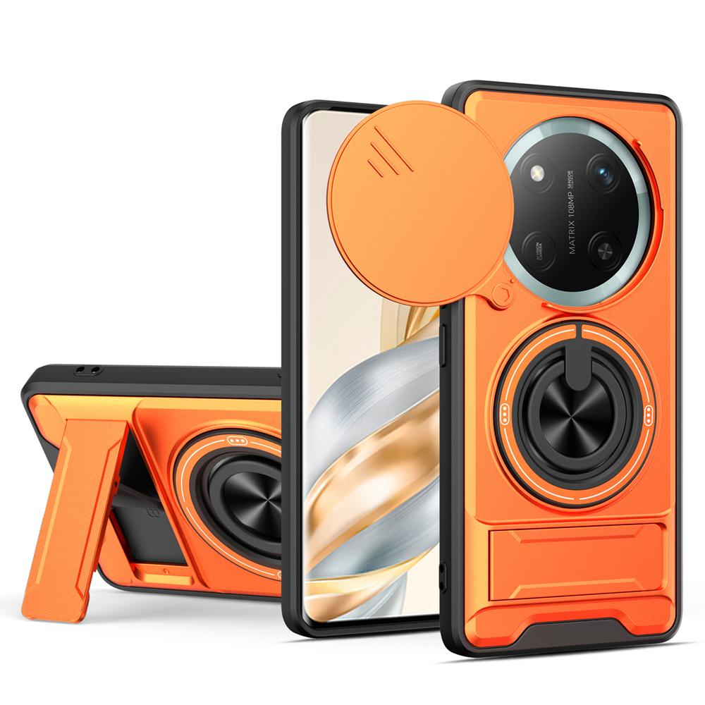 KEYSION Magnetic Phone Case for Honor X9c 5G Slide Camera Protection Upright Kickstand Shockproof Back Cover for Magic 7 Lite 5G