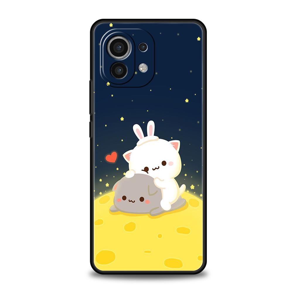 Peach And Goma Cat Phone Case for Xiaomi Poco C51 F3 X3 X4 GT NFC M3 M4 M5 Mi 13 12 11 Ultra 12T Pro Lite 5G Silicone Cover Bags