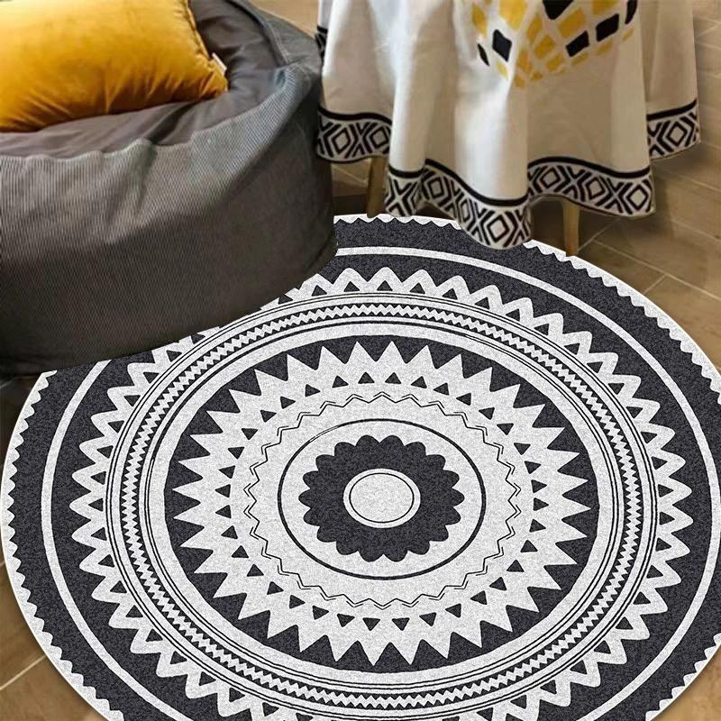 Bohemian Round Carpets Washable Non-Slip Indoor Floor Mat Living Room Decoration Sofa Bedroom Lounge Chair Mats Home Decor Rugs