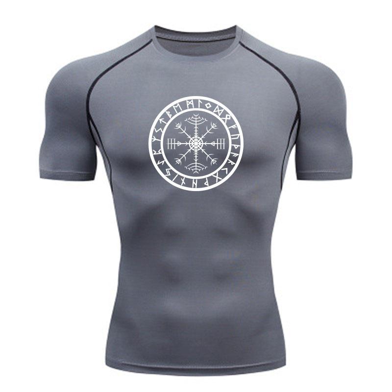 Men's Compression Workout T-Shirt, Norse Rune Viking Symbol