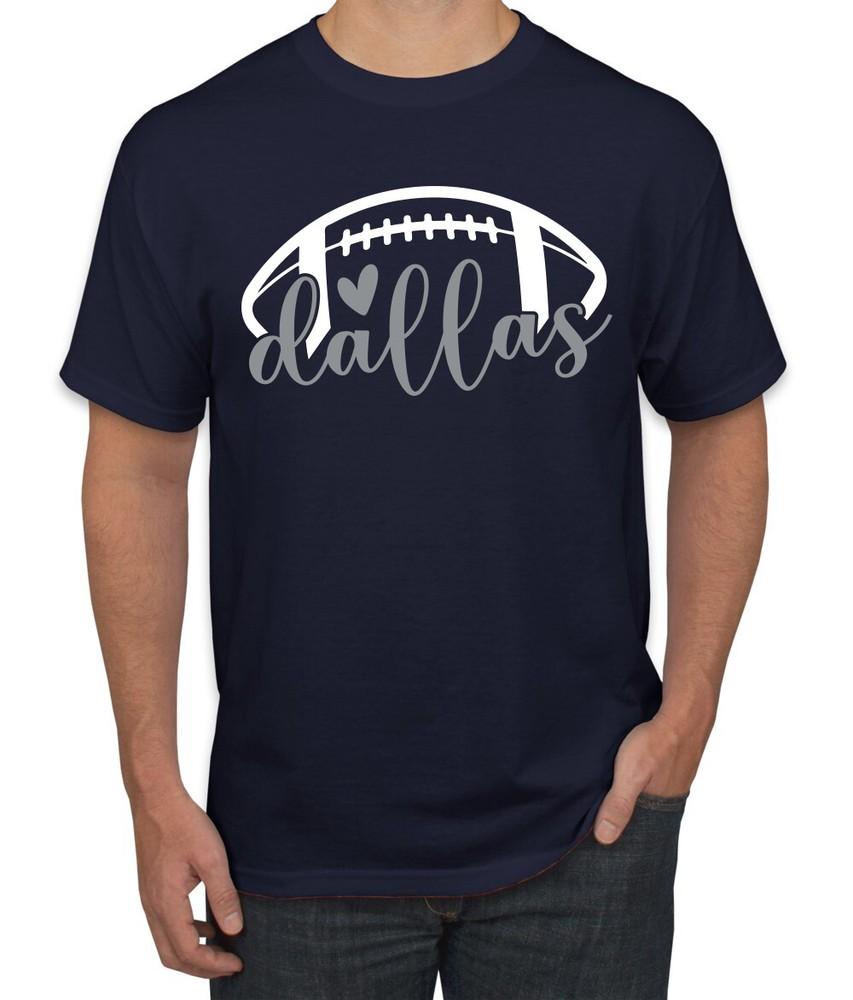 Fan Of City of Dallas Football Silver Heart Script Writing Men TShirt Unisex T-Shirt S