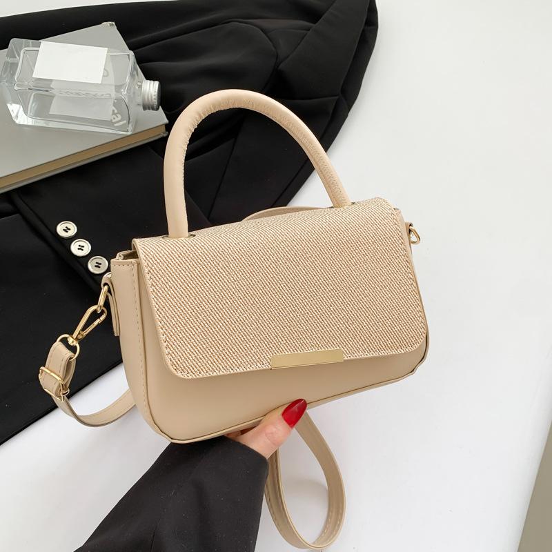 Pack Enjoy Time Popular Texture Splicing 2025 New Trendy Casual Fashion Simple Solid Color Foreign Style One Shoulder Crossbody Bag