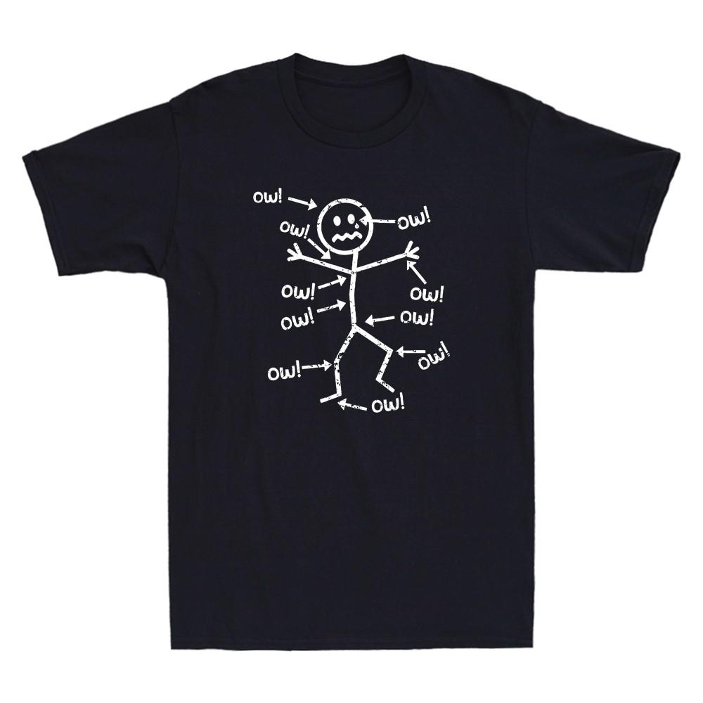Ow Ow Ow Funny Chronic Pain Scream Character Graphic Men s Short Sleeve T-Shirt Unisex T-Shirt XXXL
