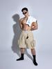 HENTLE Big Cargo Pocket Shorts Beige (+Keyring)