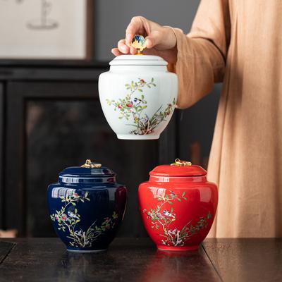 Teiera in Ceramica Blu e Bianca Scatola Porta Bustine da Tè Contenitore per Tè 550ML Contenitore Sigillato Accessori Decorativi per Soggiorno Casa