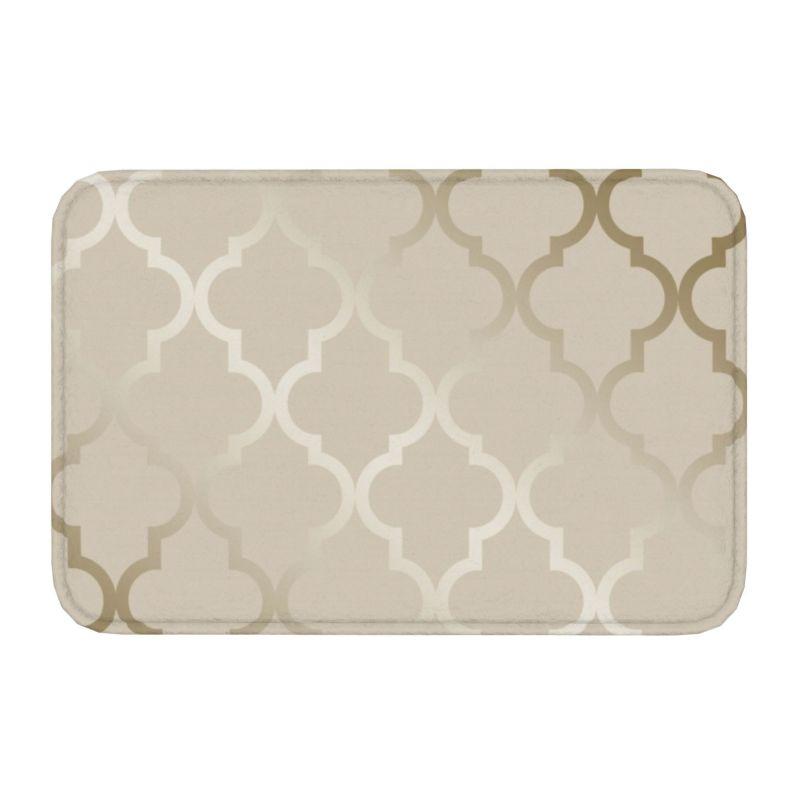 Rose Gold And Gray Geometric Pattern Floor Door Kitchen Bath Mats Anti-Slip Outdoor Abstract Doormat Toilet Entrance Rug Carpet