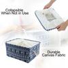 Foldable Storage Bins Fabric Basket with Handles Drawstring Dust Resistant Collapsible Cotton Rope Elephant Design Ideal Home