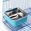 Cat Guinea Pig Plastic Detachable Square Hanging Container Food Dish Water Feeder Dog Crate Bowl