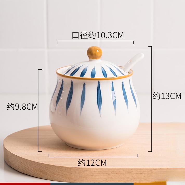 Japanese Ceramic Oil Jar High Temperature Resistant Large Capacity Kitchen Container Salt Shaker Seasoning Jar Spice Bottle