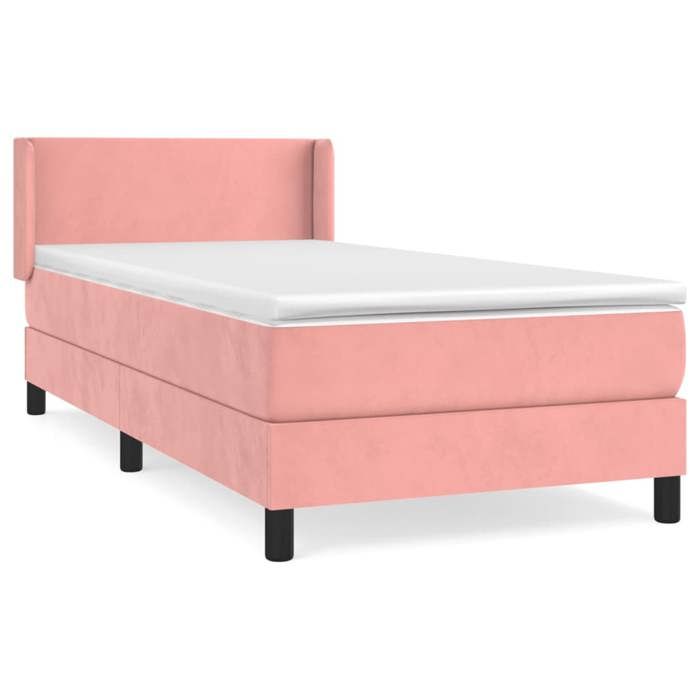 3130810 vidaXL Lit à sommier tapissier et matelas Rose 80x200 cm Velours