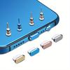 1pc Colorful Metal Anti-Dust Plug for Type-C Charging Port & 1pc 3.5mm Earphone Jack Dust Plug